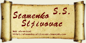 Stamenko Šljivovac vizit kartica